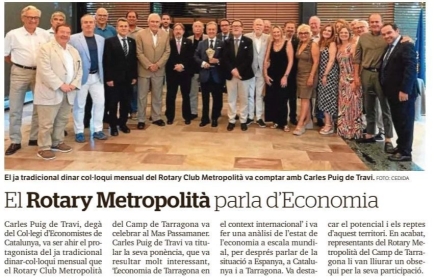 La ya tradicional comida del Rotary Club Metropolitano contó con la presencia de Carles Puig de Travi